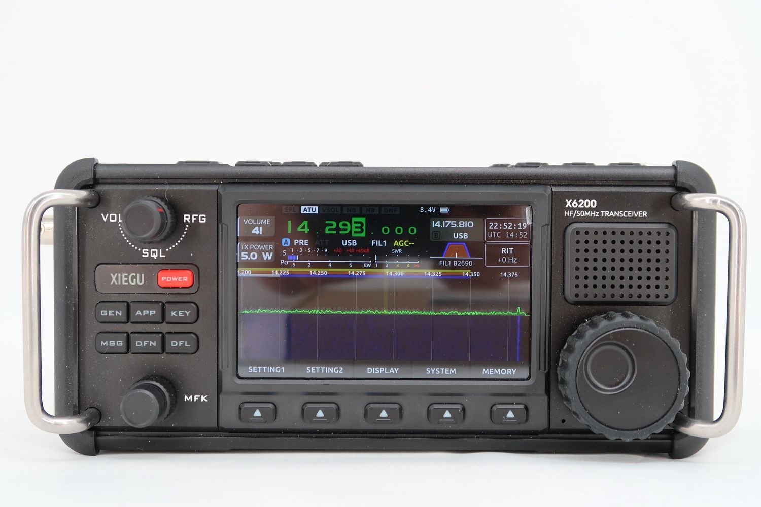 U19371 Used Xiegu X6200 Portable HF/50MHz Transceiver w/ Extra Battery