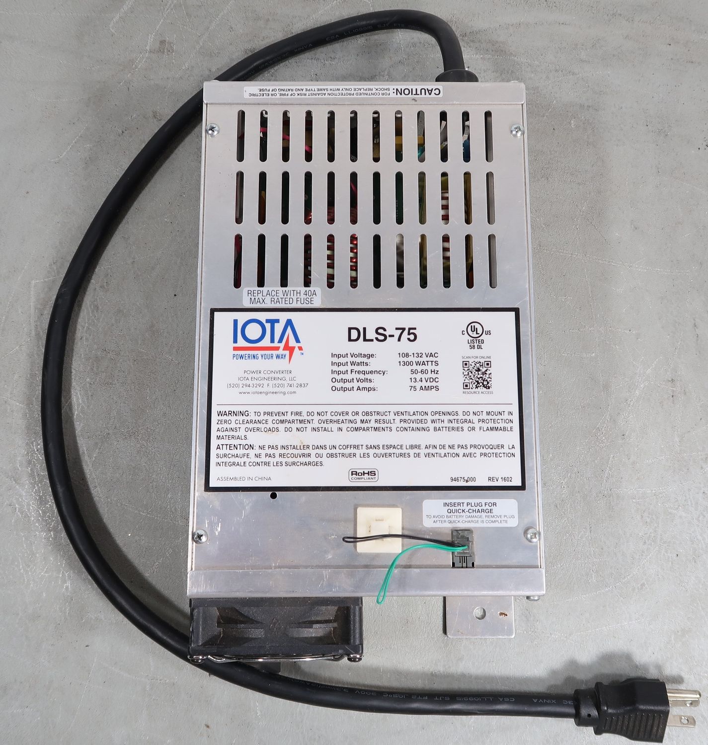 U19443 Used IOTA DLS-75 Power Converter 75 Amp Out