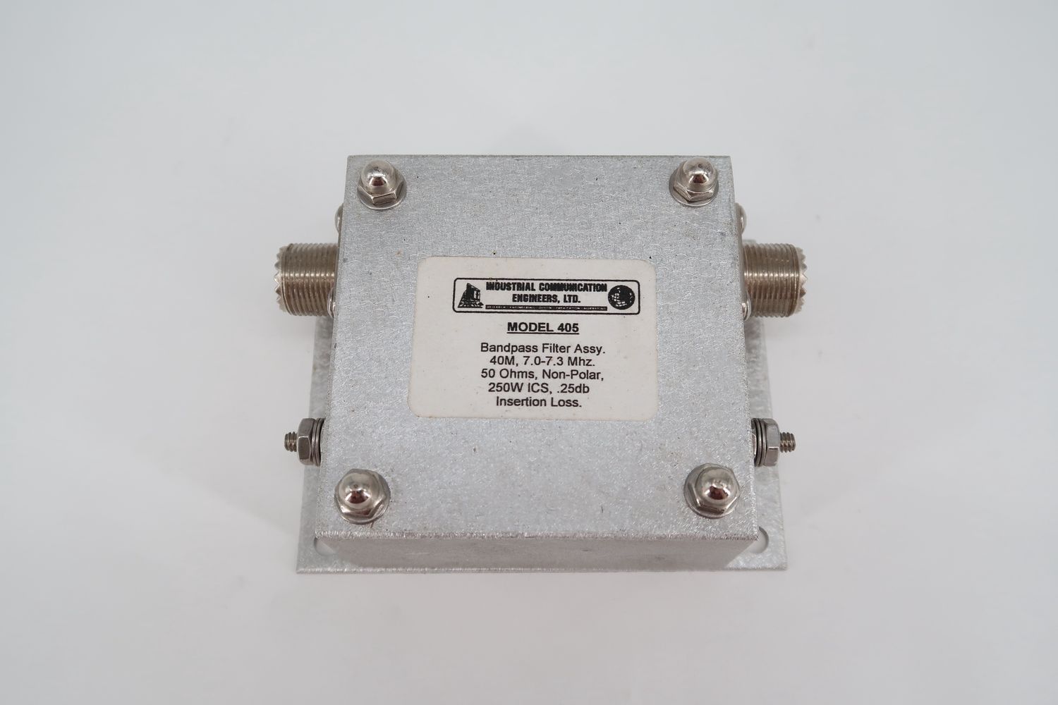 U19446 Used Industrial Communications Engineers Model 405, 40M 7-7.3MHz Band Pass Filter