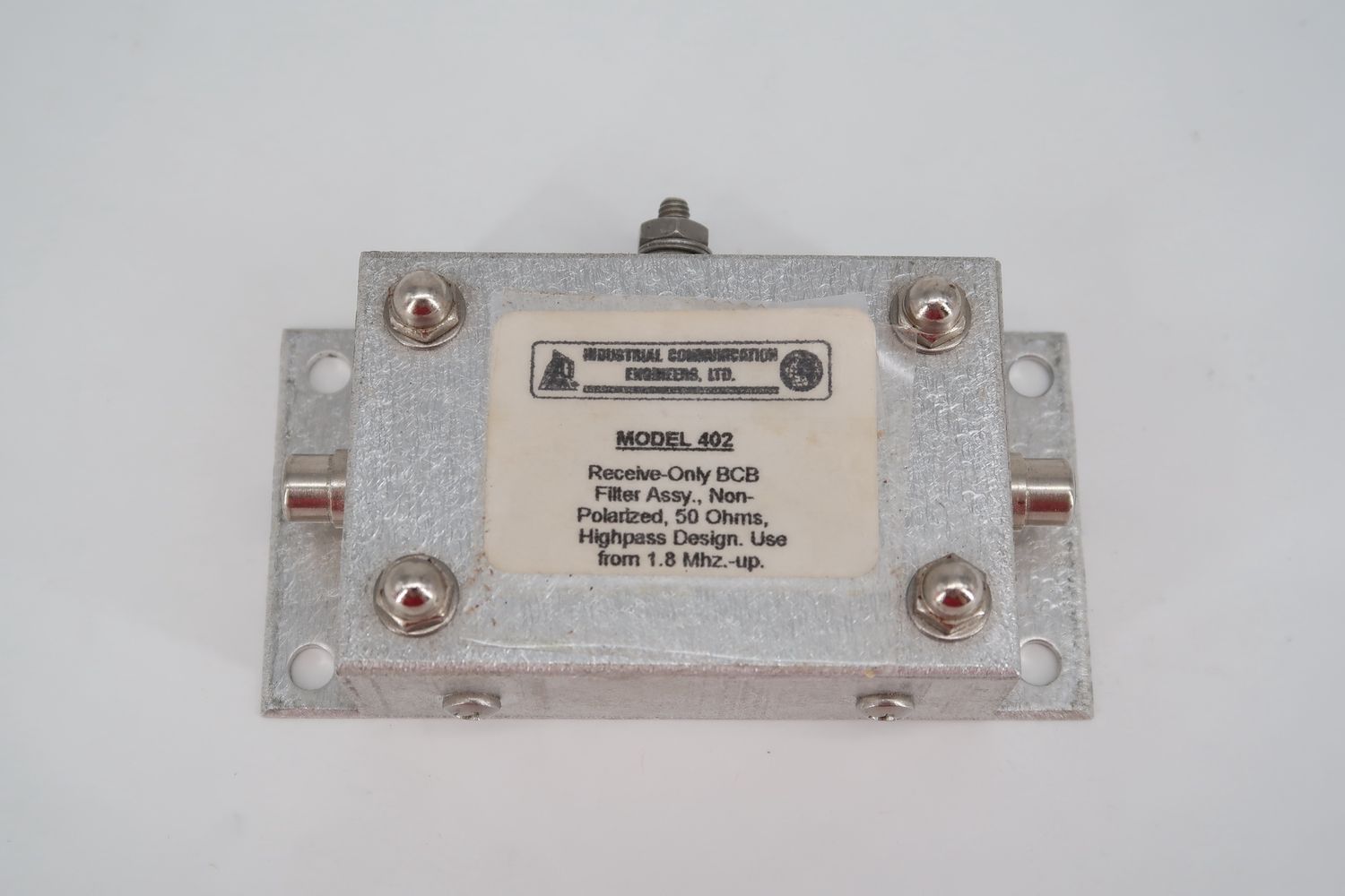 U19456 Used Industrial Communications Engineers Model 402, Receive Only BCB Filter