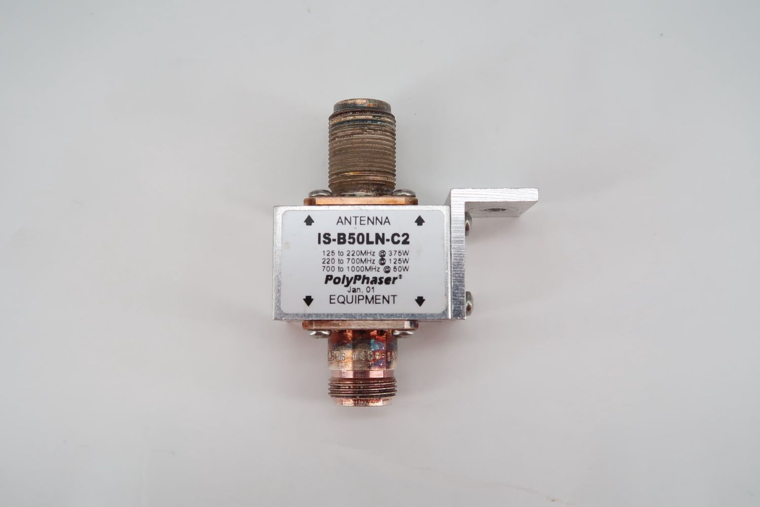 U19453 Used PolyPhaser IS-B50LN-C2 Coaxial RF Bulkhead Arrestor