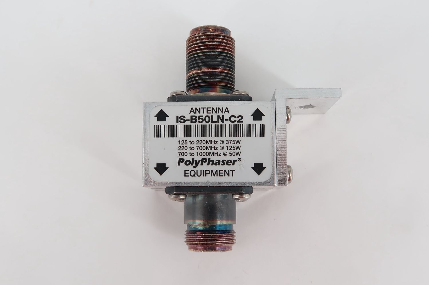 U19455 Used PolyPhaser IS-B50LN-C2 Coaxial RF Bulkhead Arrestor