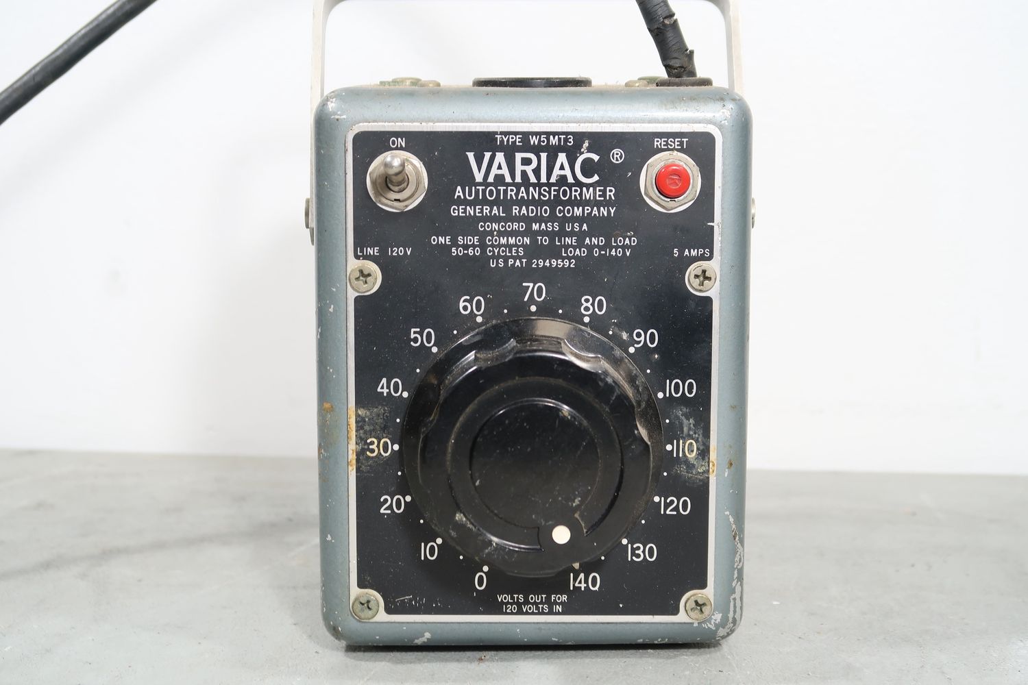 U19548 Used General Radio Co. Type W5MT3 Variac Auto Transformer