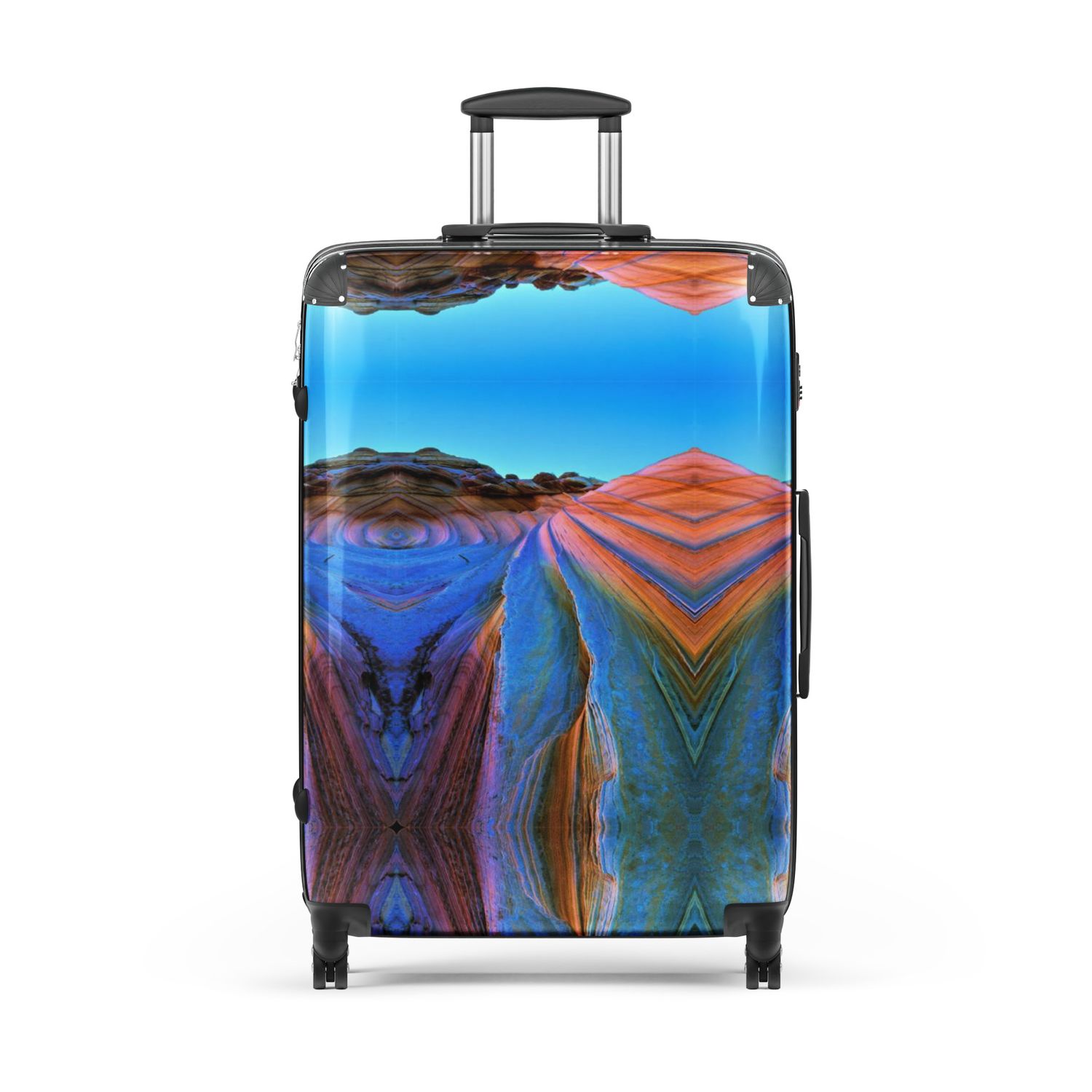 Blue and Purple Terrain Hard-shell suitcase