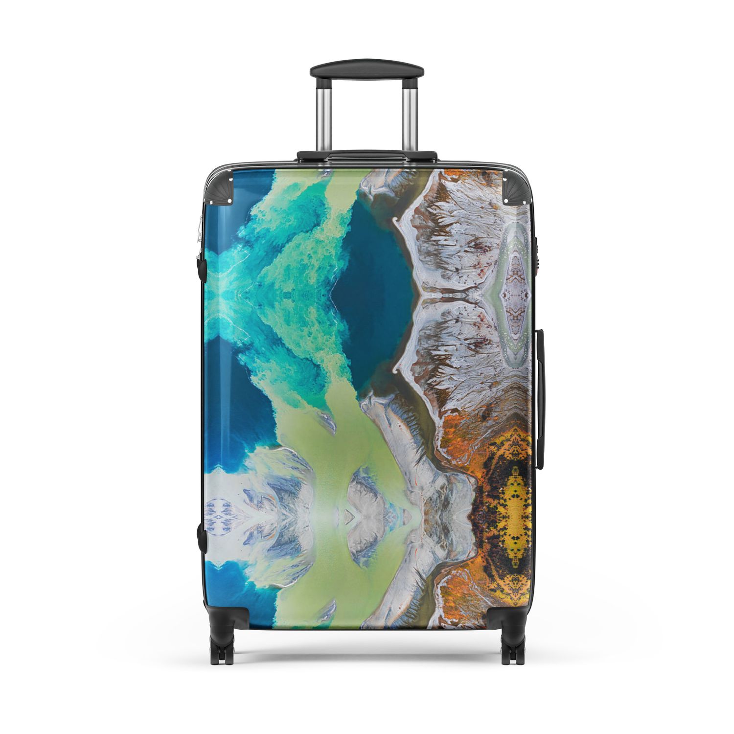 Green and Orange Ombre Terrain Hard-shell suitcase