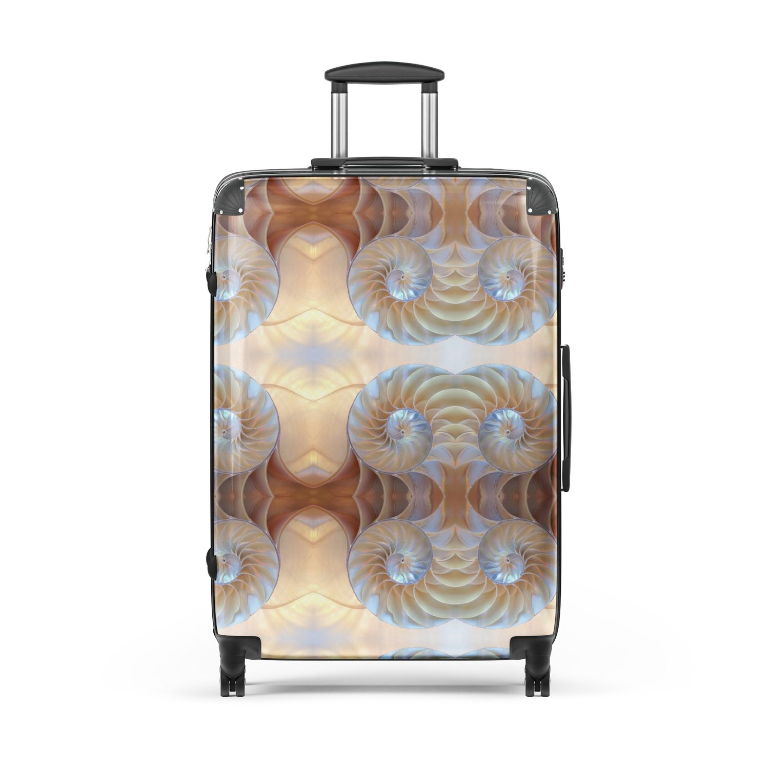 Rosegold and Blue Seashells Hard-shell suitcase