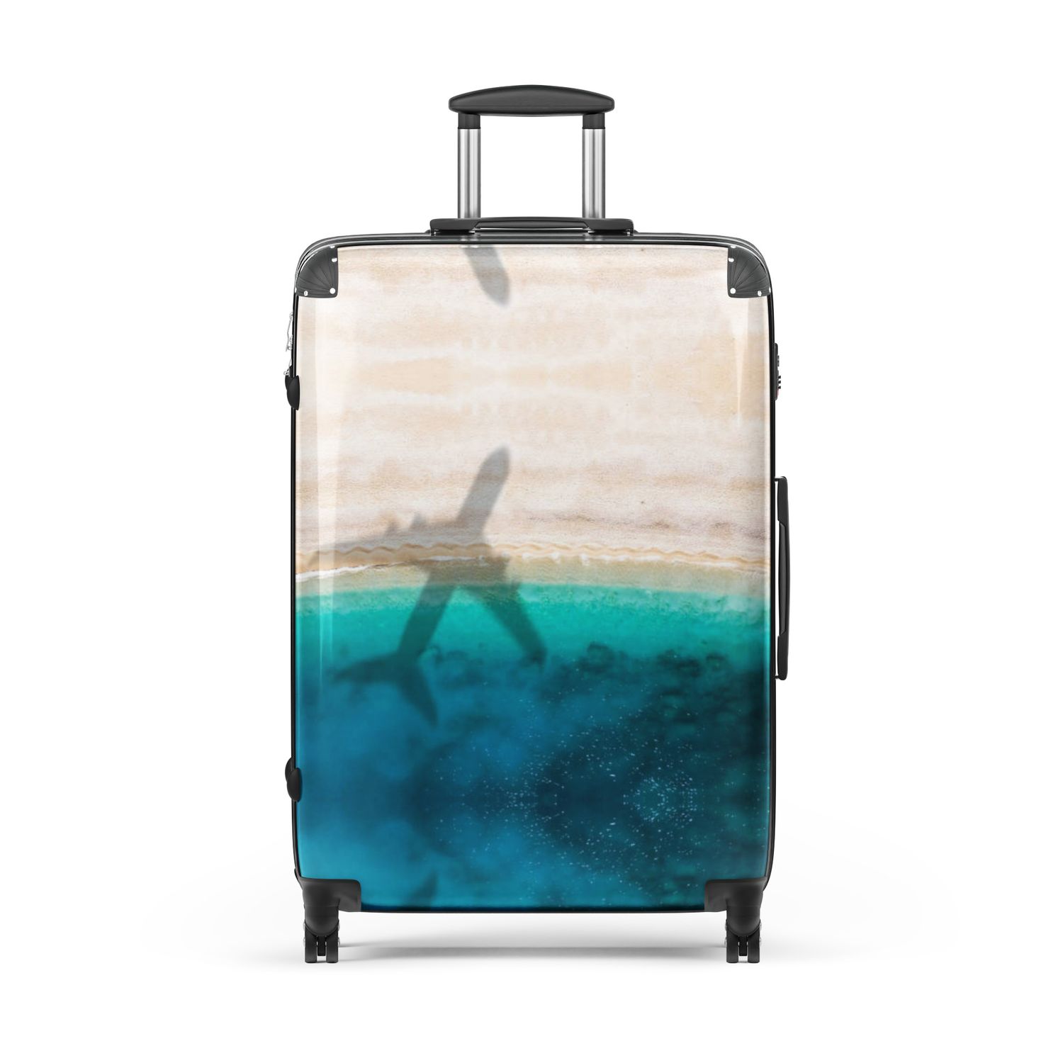 Blue Water and Plane Hard-shell suitcase