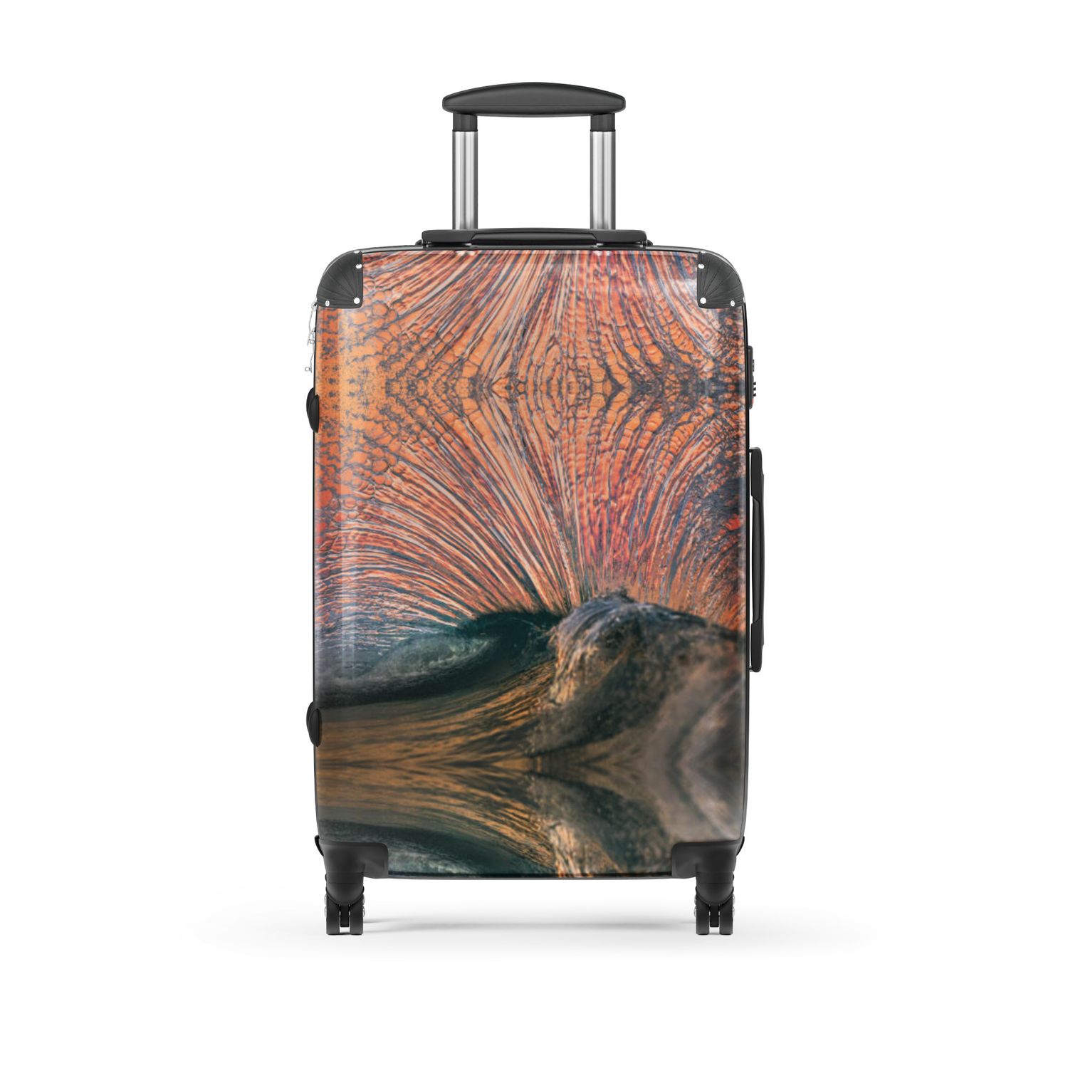 Orange and Red Ombre Terrain Hard-shell suitcase