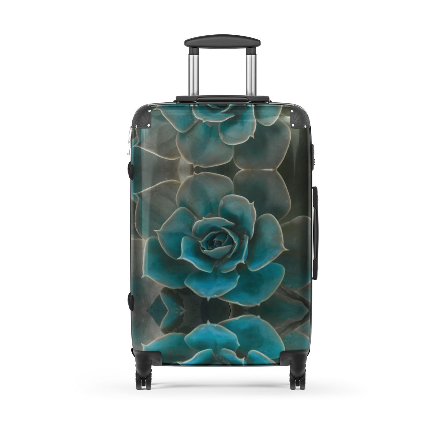 Green and Blue Ombre Rose Hard-shell suitcase