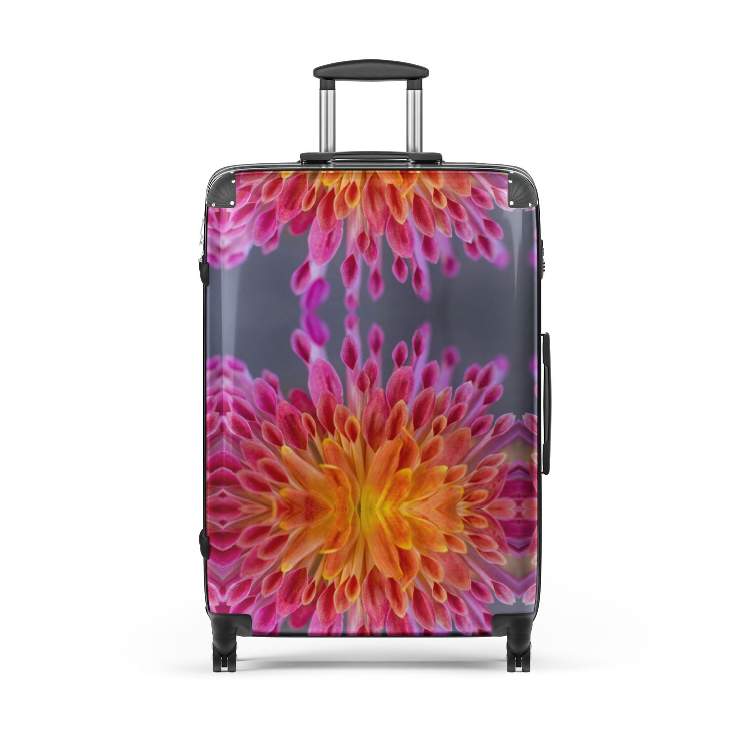 Orange and Pink Ombre Blooms Hard-shell suitcase
