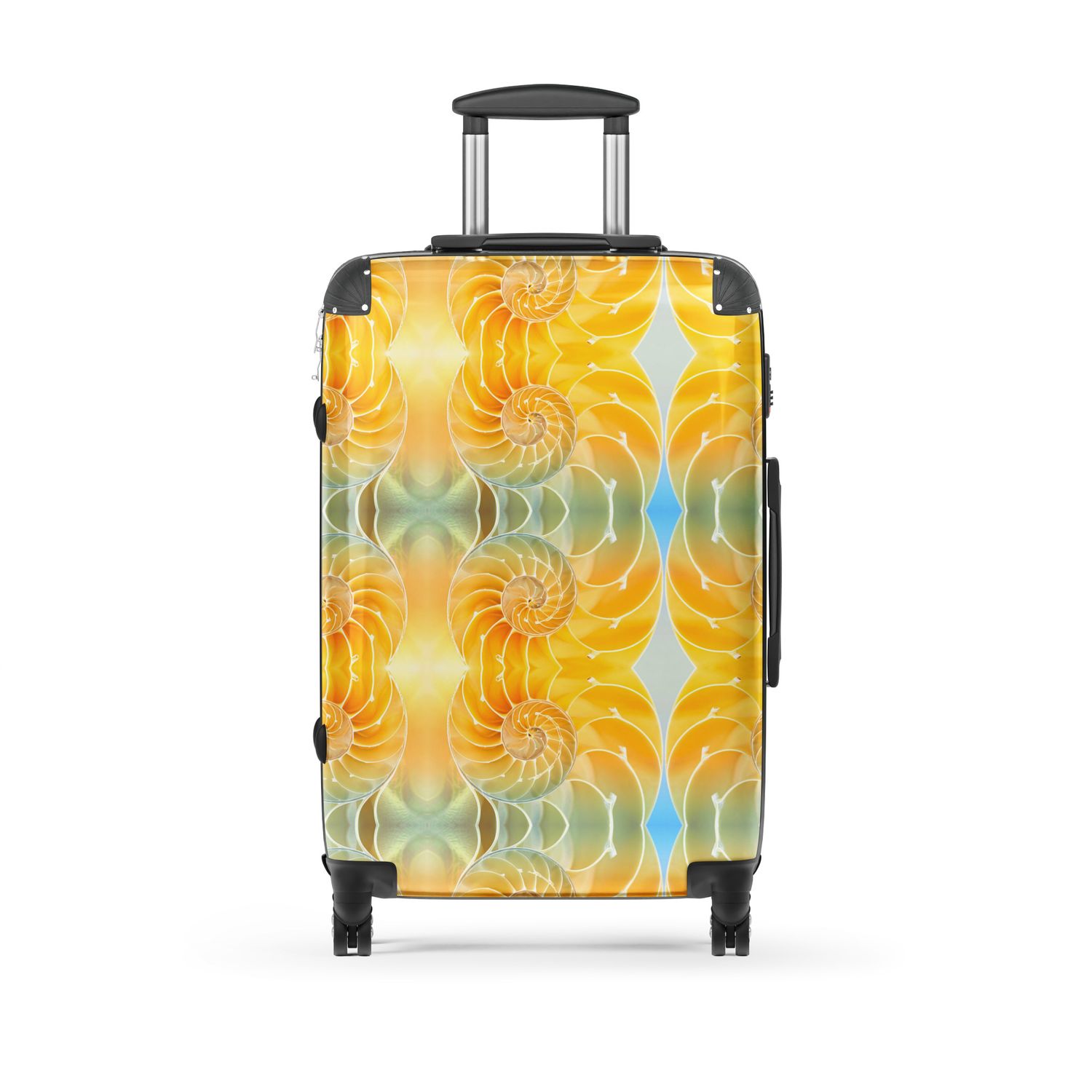 Yellow and Blue Seashells Hard-shell suitcase