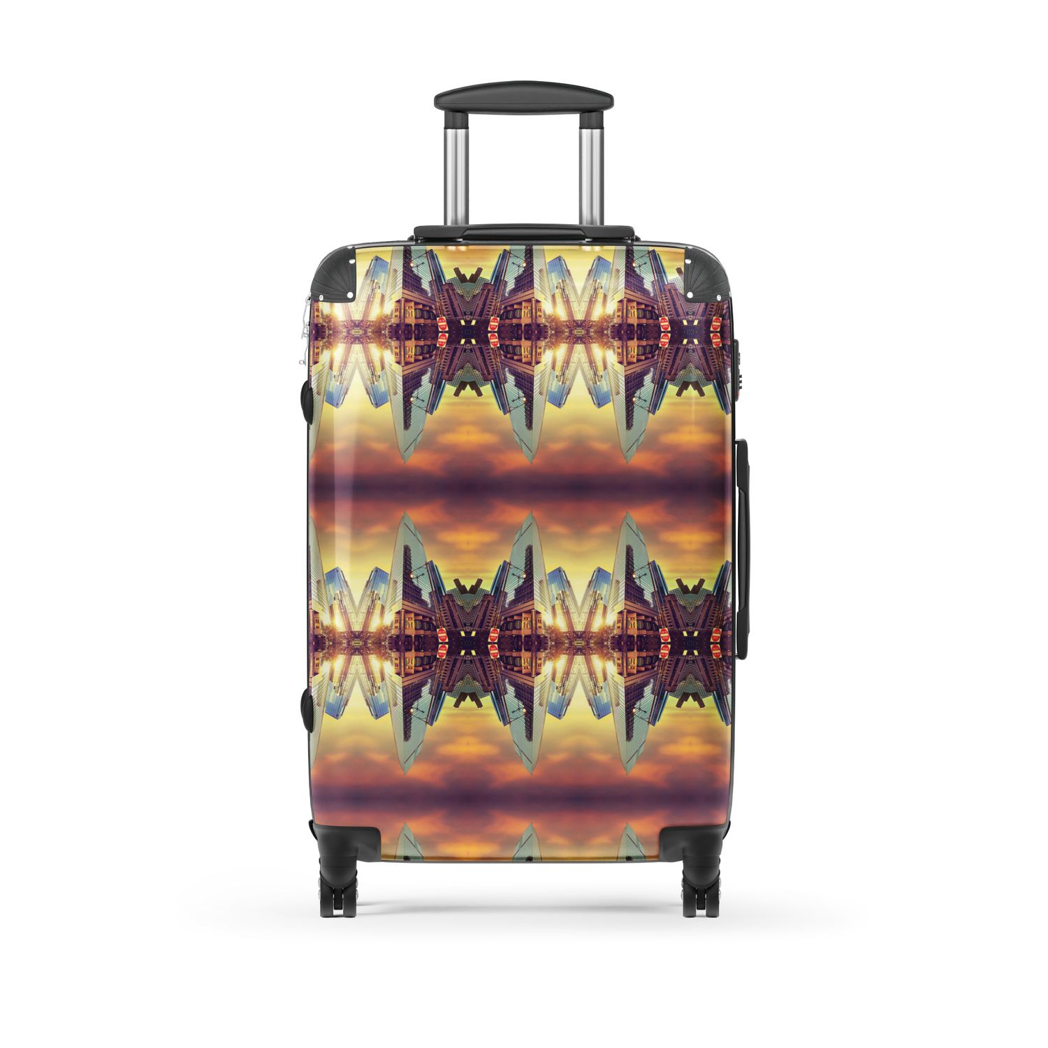 Purple and Yellow Chicago Sky Hard-shell suitcase