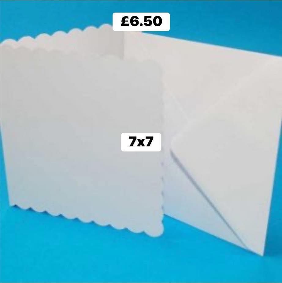 Scallop Edge Card and Envelope Pack of 30  7x7 Scallop Edge Card and Envelope Pack of 30  7x7