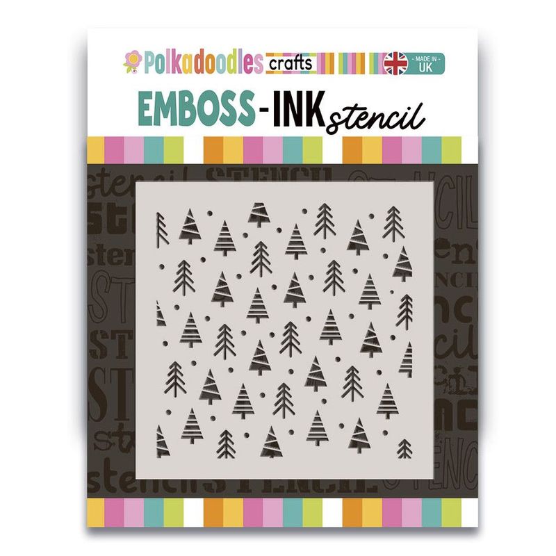 Cute Christmas Trees 6x6 Stencil