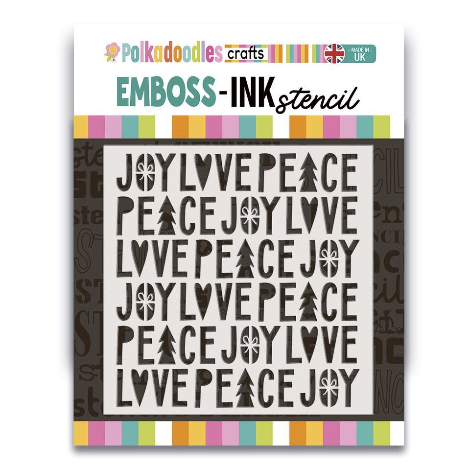 Peace Love Joy 8x8  Stencil