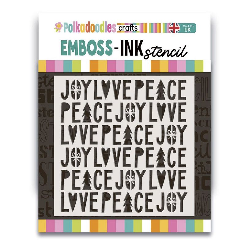 Peace Love Joy 8x8  Stencil