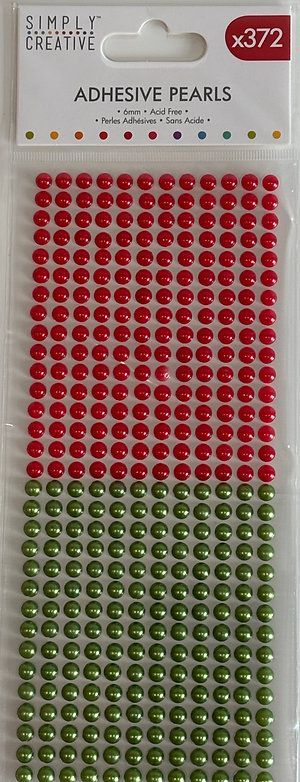 6mm Red and Green Adhesive Pearls 372 pc