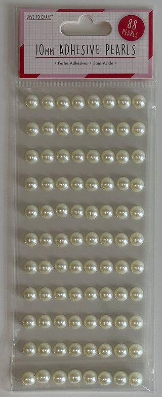 10mm  Ivory Adhesive Pearls 88 pcs