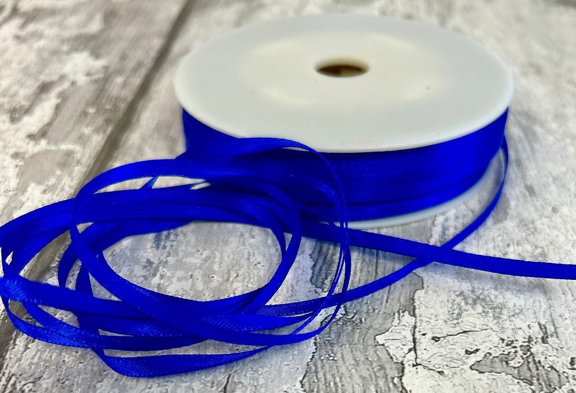 Royal Blue Orange Double Sided Satin Ribbon 3mm wide Royal Blue Orange Double Sided Satin Ribbon 3mm wide