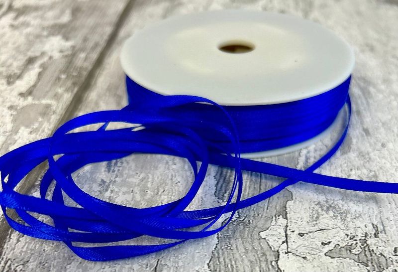 Royal Blue Orange Double Sided Satin Ribbon 3mm wide Royal Blue Orange Double Sided Satin Ribbon 3mm wide