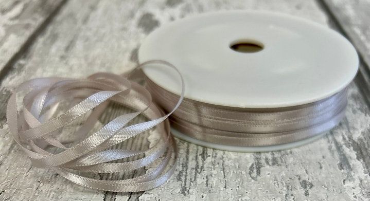 Light Silver Double Sided Satin Ribbon 3mm wide Light Silver Double Sided Satin Ribbon 3mm wide