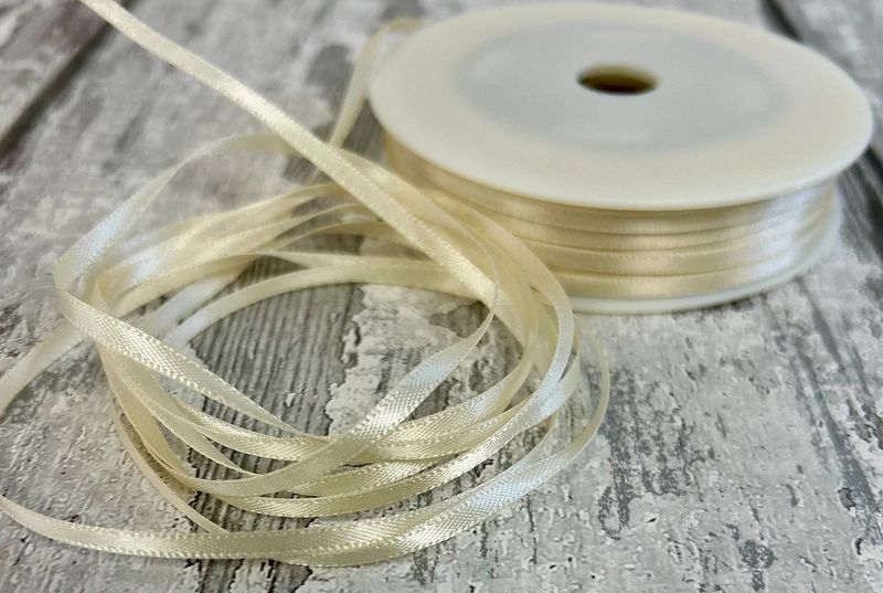 Ivory Double Sided Satin Ribbon 3mm wide Ivory Double Sided Satin Ribbon 3mm wide