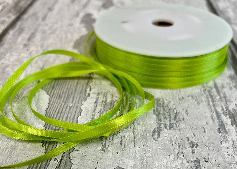 Green Double Sided Satin Ribbon 3mm wide Green Double Sided Satin Ribbon 3mm wide
