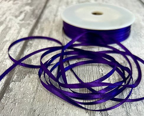 Dark Purple Double Sided Satin Ribbon 3mm wide Dark Purple Double Sided Satin Ribbon 3mm wide