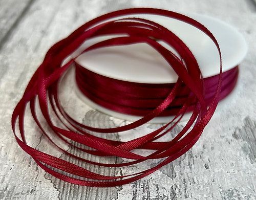 Burgundy Double Sided Satin Ribbon 3mm wide Burgundy Double Sided Satin Ribbon 3mm wide