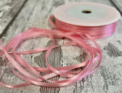 Baby Pink Double Sided Satin Ribbon 3mm wide Baby Pink Double Sided Satin Ribbon 3mm wide