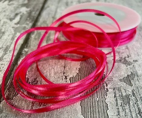 Fuchsia Double Sided Satin Ribbon 3mm wide Fuchsia Double Sided Satin Ribbon 3mm wide