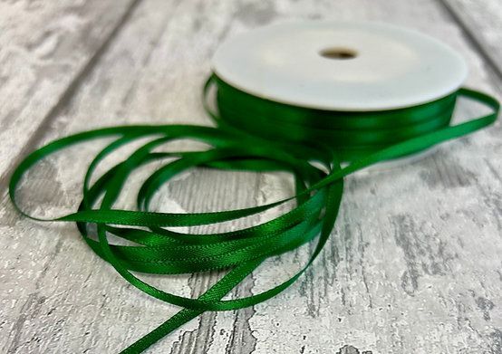Emerald Green Double Sided Satin Ribbon 3mm wide Emerald Green Double Sided Satin Ribbon 3mm wide