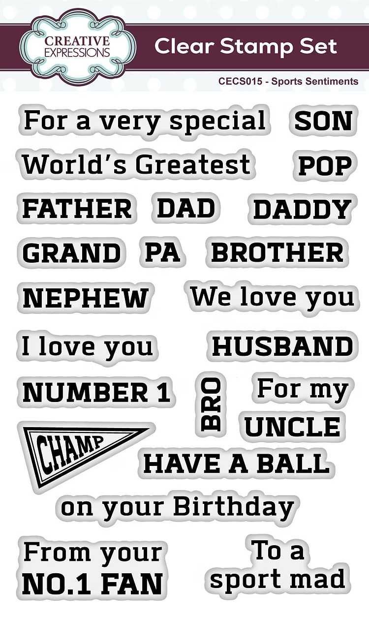 Sports Sentiments Clear Stamp
