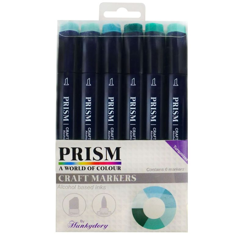Set of 6 shades of Turquoise Prism Alcohol Pens Set of 6 shades of Turquoise Prism Alcohol Pens