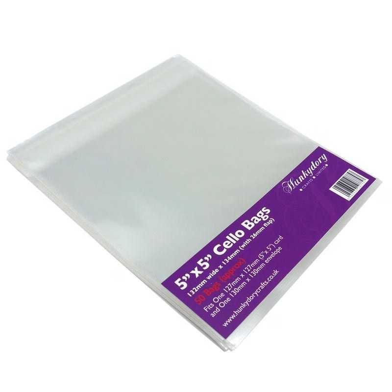 5x5 Cello Bags from Hunkydory Pack of 50
