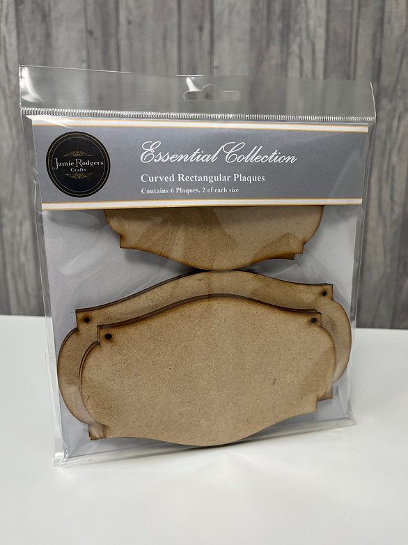 JRC Crafts Curved Rectangular MDF Plcques 6 pcs