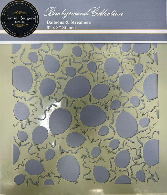 Balloons and Streams 8x8 Stencil