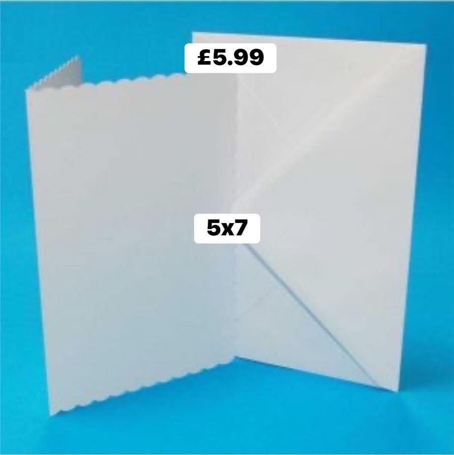 Scallop Edge Card and Envelope Pack of 50 5x7 Scallop Edge Card and Envelope Pack of 50 5x7