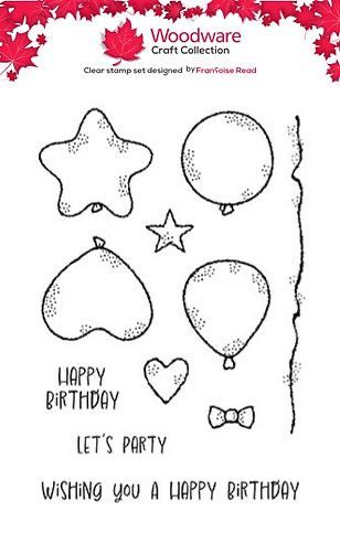 Woodware Party Balloons A6 Stamp Set Woodware Party Balloons A6 Stamp Set