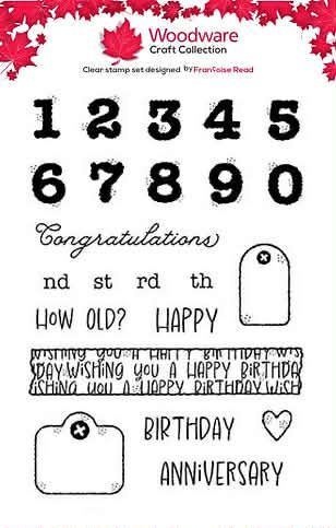 Woodware Birthday Numbers Stamp Set Woodware Birthday Numbers Stamp Set