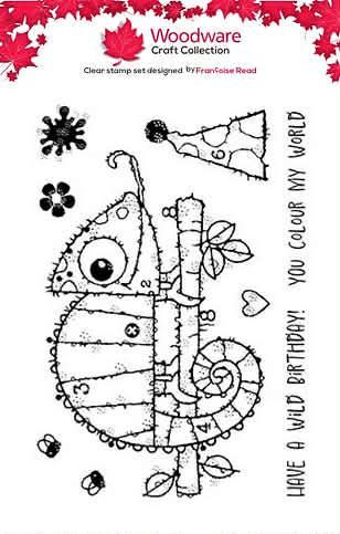 Woodware Carlos Chameleon A6 Stamp Set Woodware Carlos Chameleon A6 Stamp Set