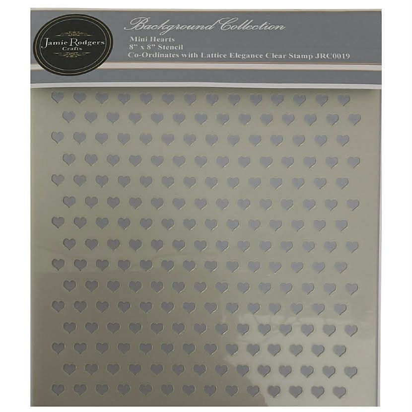 Mini Hearts 8x8 Stencil