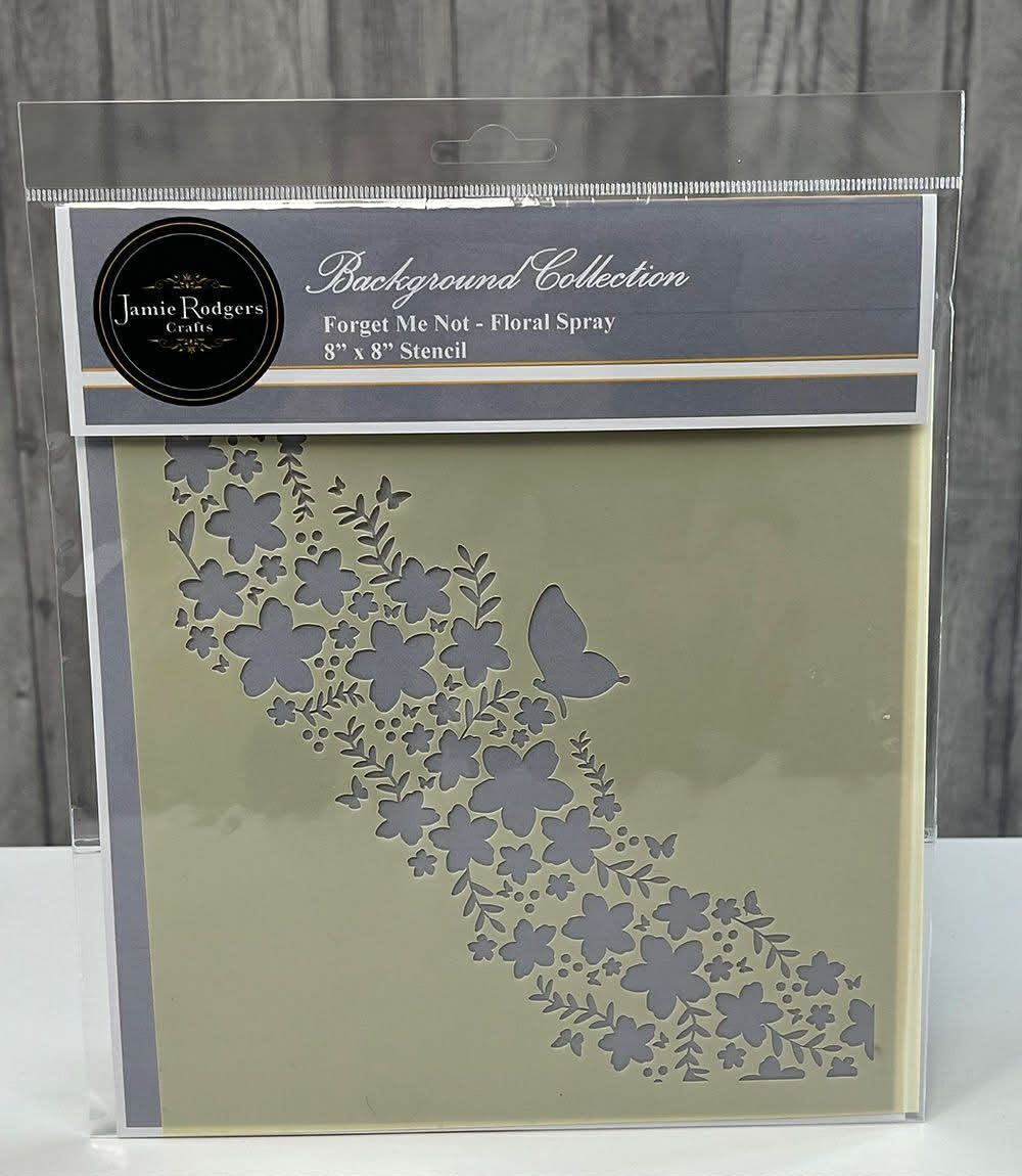 Forget me not Floral Spray  8x8 Stencil