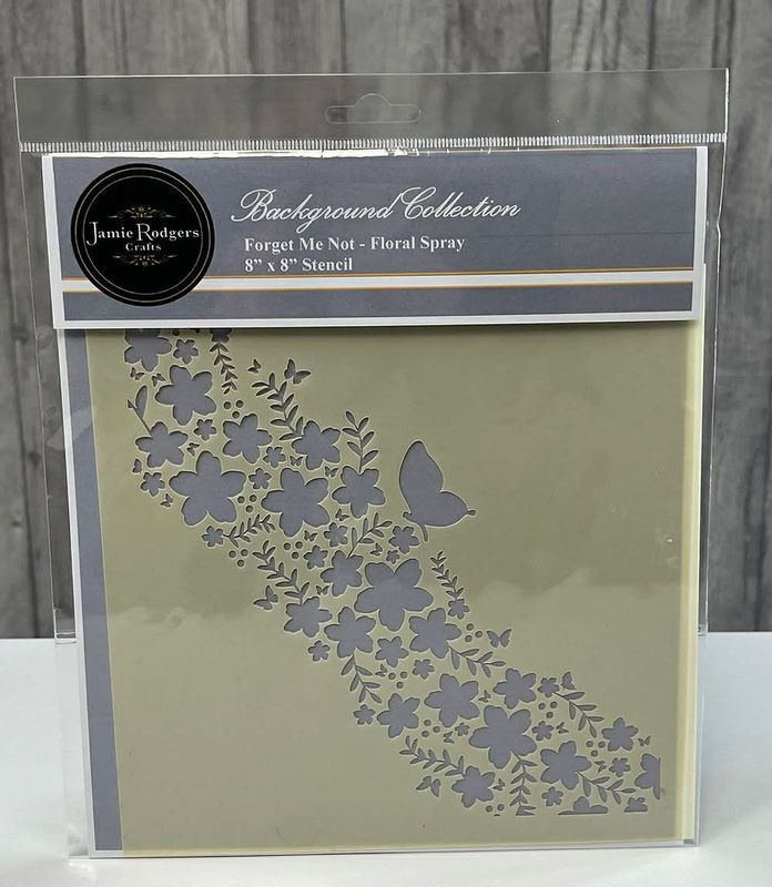 Forget me not Floral Spray  8x8 Stencil