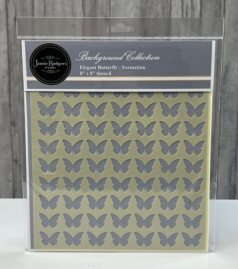 Elegant Butterflies Formation 8x8 Stencil