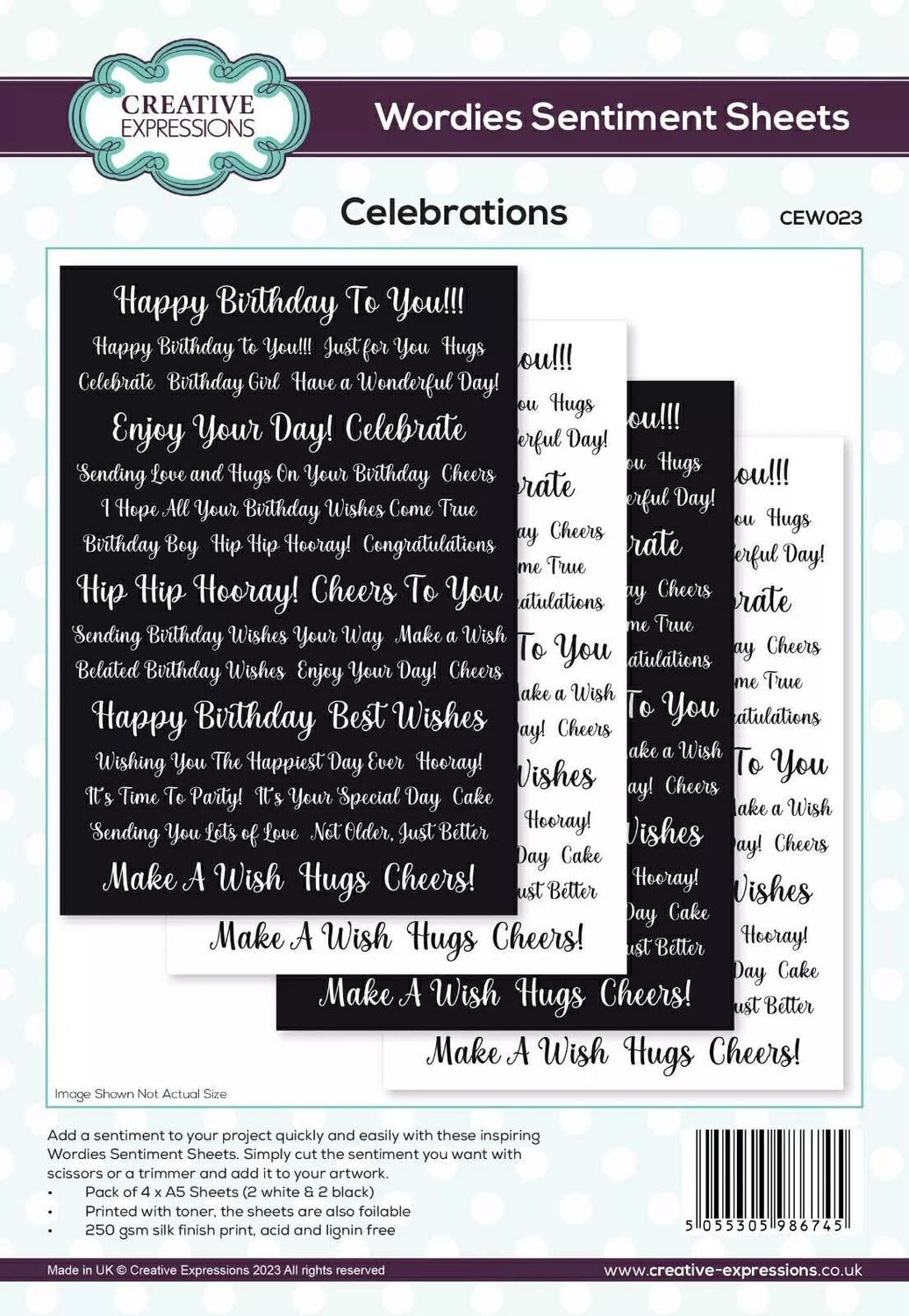 Celebrations Wordie Sheets