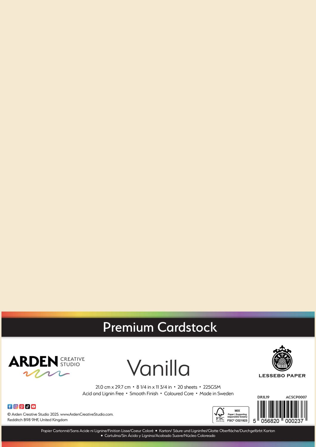 Vanilla A4 x 20 sheets