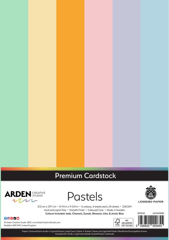 Pastels   A4 x 24sheets 6x4 colours