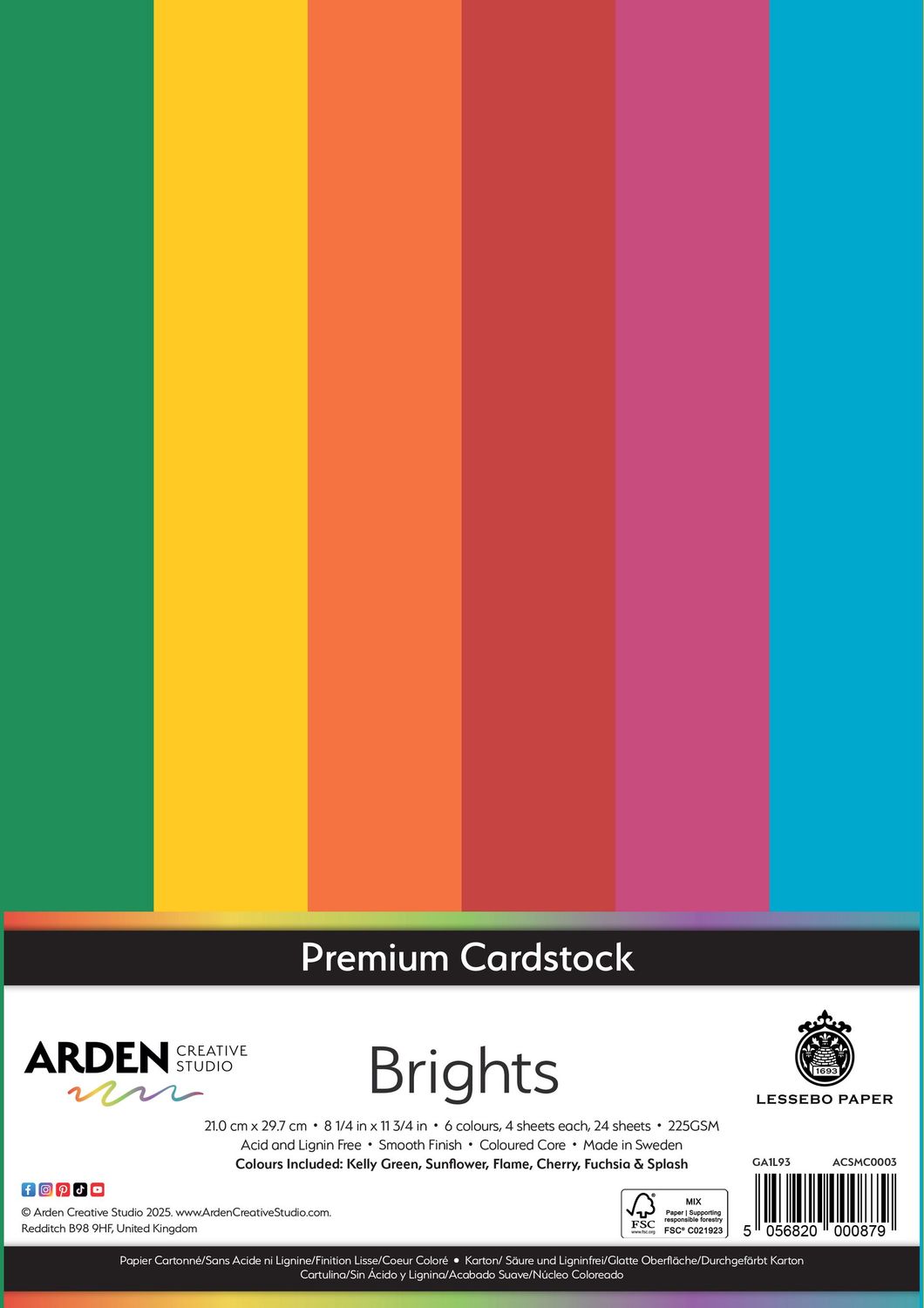 Brights  A4 x 24sheets 6x4 colours