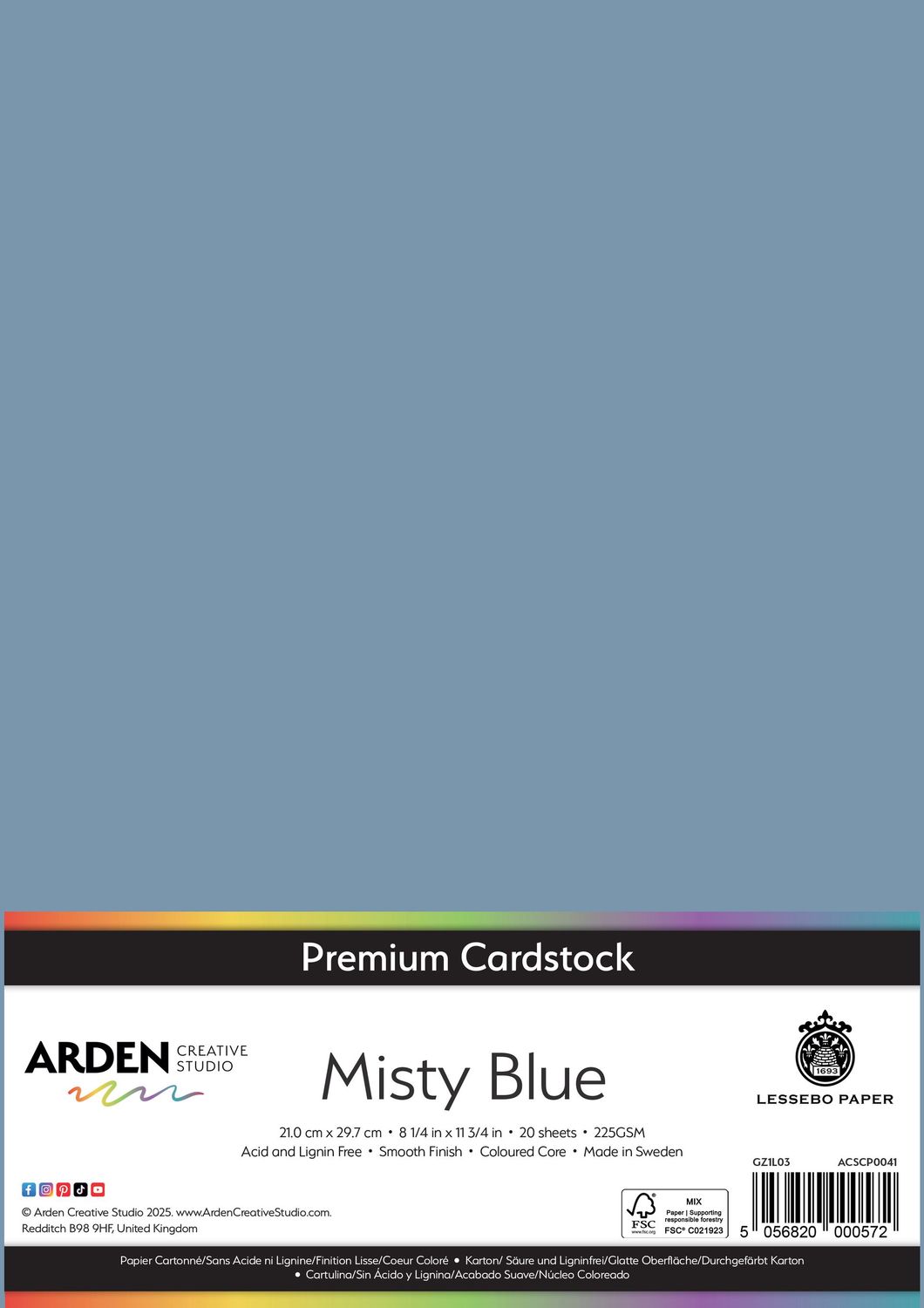 Misty Blue A4 x 20 sheets